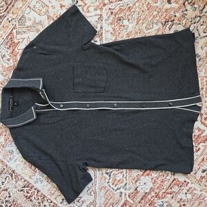 Banana Republic Men's Gray Luxury Touch 100% Cotton Casual Button Down Shirt Med